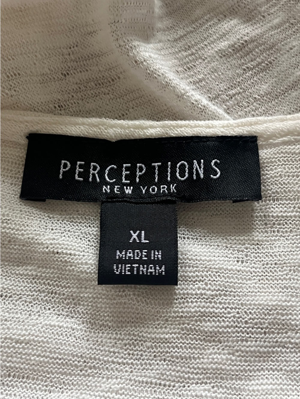 Perceptions Light Cream Open-Front Draped Cardigan - Picture 5 of 5